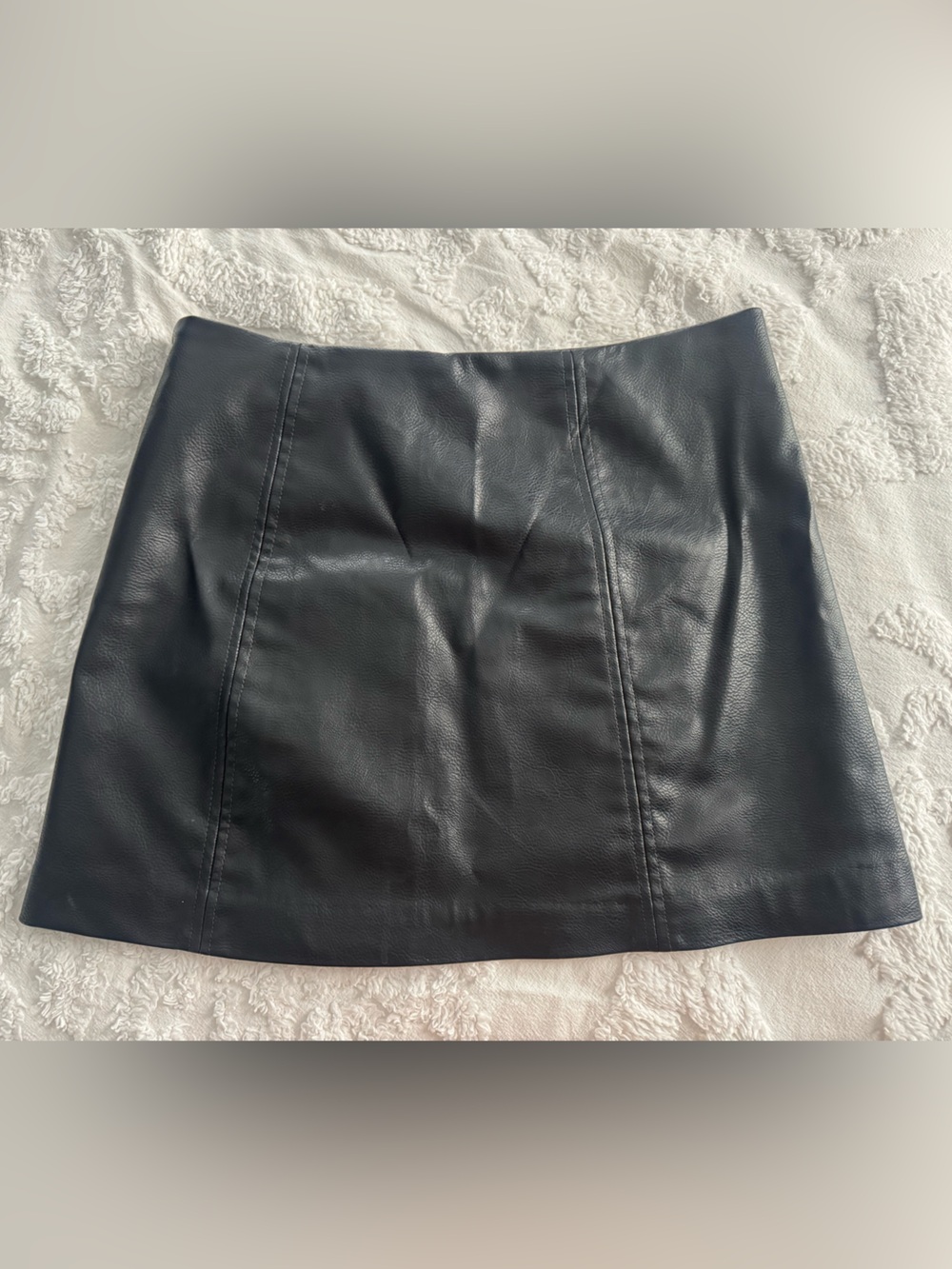 H&M Black Faux Leather Panel Mini Skirt